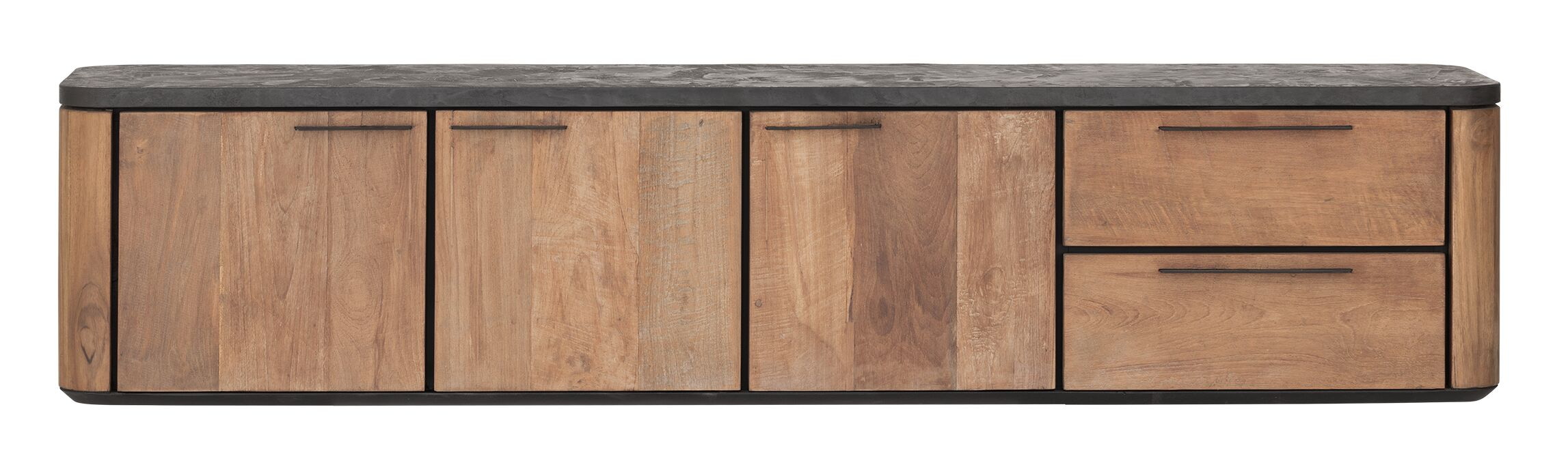 DTP Home Zwevend TV-meubel 'Soho' Teakhout en betonlook, 190cm