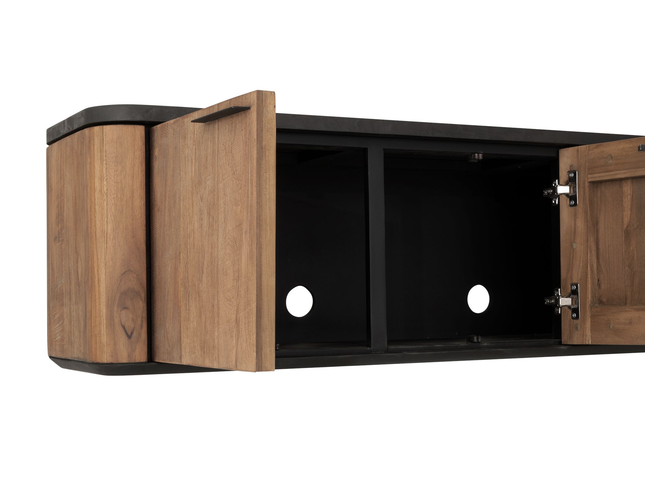DTP Home Zwevend TV-meubel 'Soho' Teakhout en betonlook, 190cm
