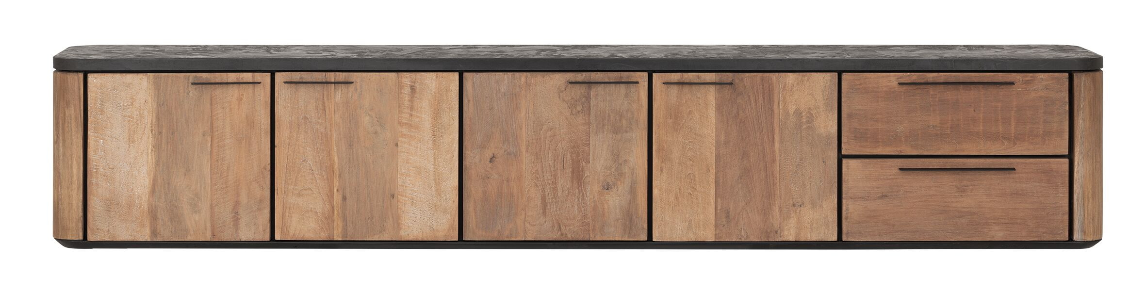 DTP Home Zwevend TV-meubel 'Soho' Teakhout en betonlook, 230cm