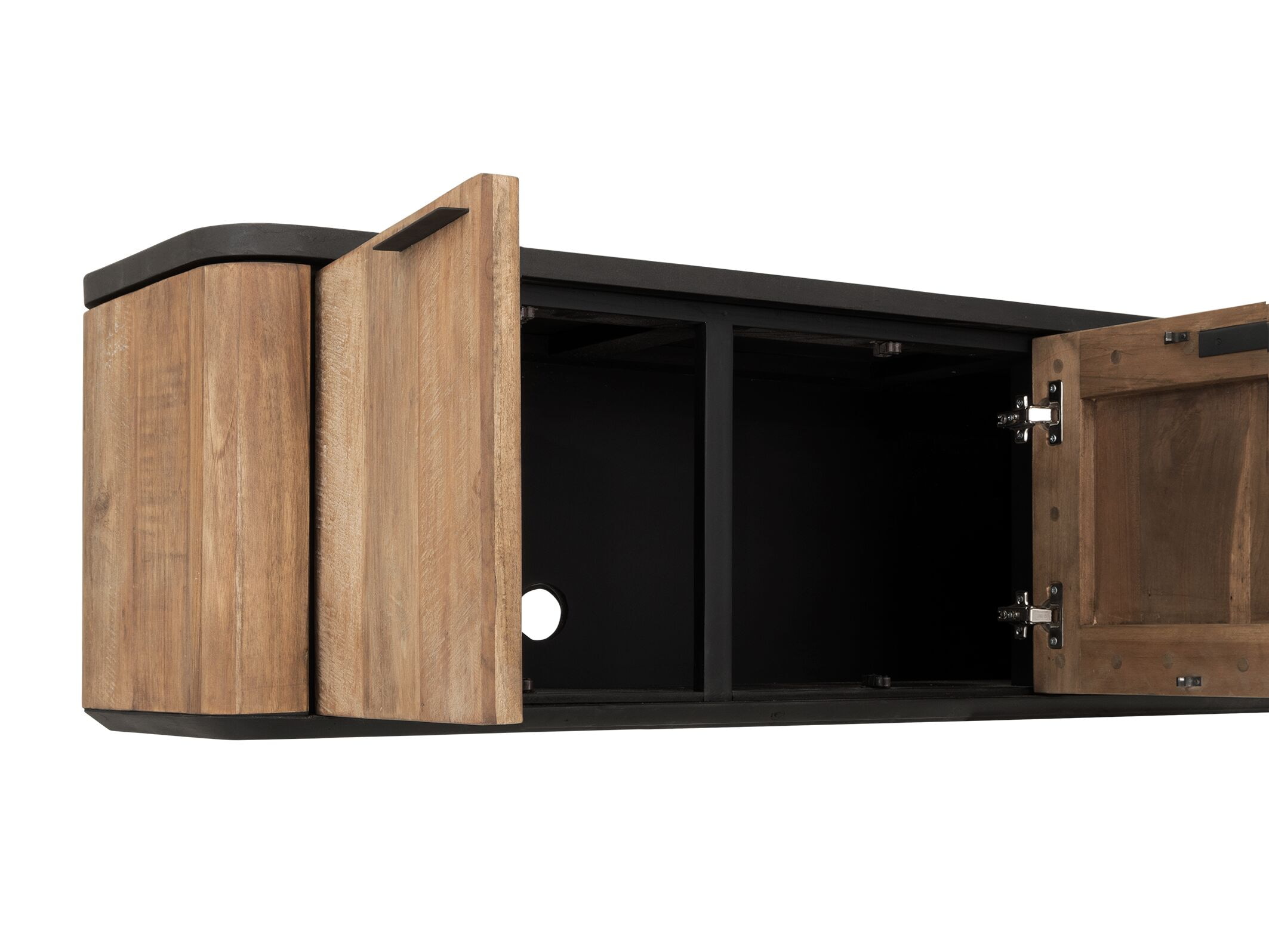 DTP Home Zwevend TV-meubel 'Soho' Teakhout en betonlook, 230cm