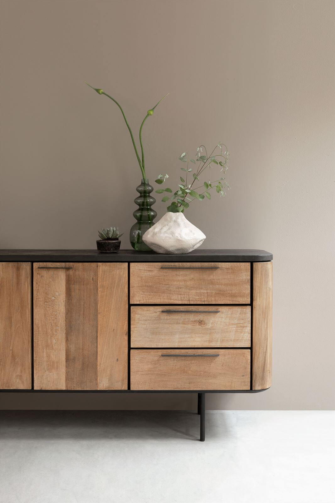 DTP Home Dressoir 'Soho' Teakhout en betonlook, 200cm