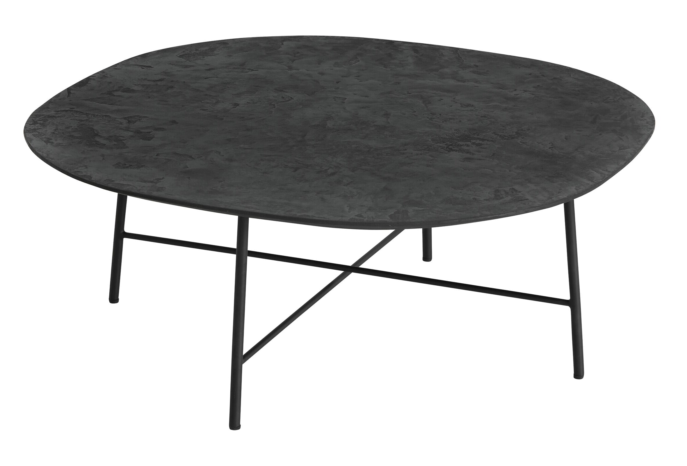 DTP Home Semi Ronde Salontafel Soho Betonlook, 90cm - Zwart