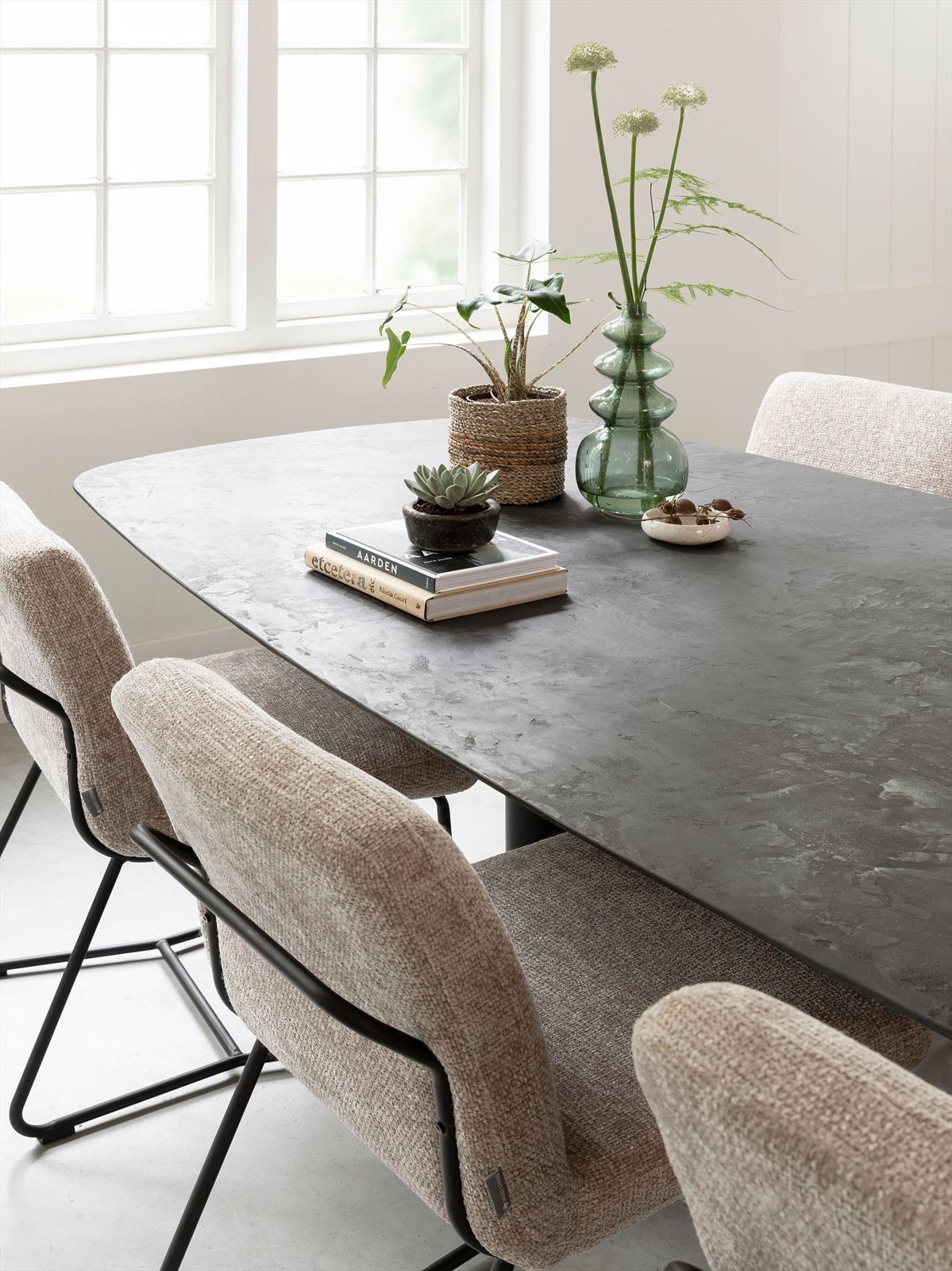 DTP Home Eettafel 'Soho' Deens ovaal, Betonlook, 260 x 110cm