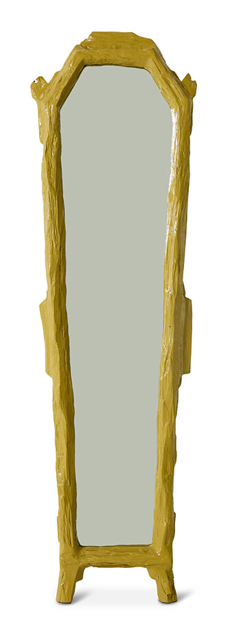 HKliving Staande Spiegel Trinket Sungkaihout, 193 x 56cm - Khaki - Passpiegel