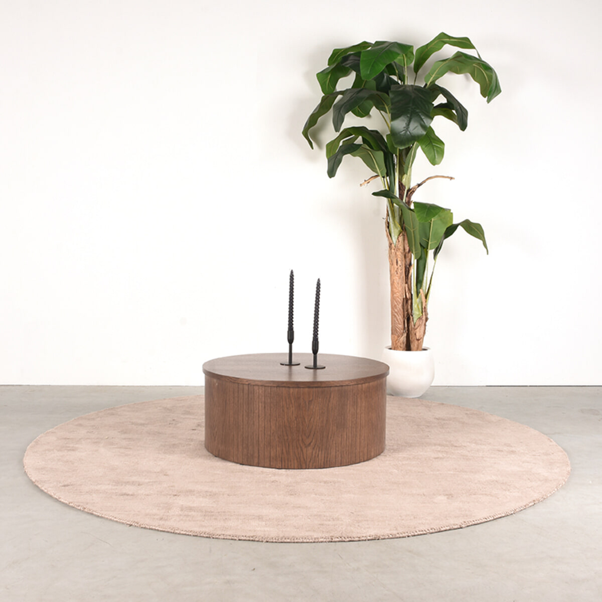 LABEL51 Ronde Salontafel 'Oliva' Walnoot Eiken, 70cm
