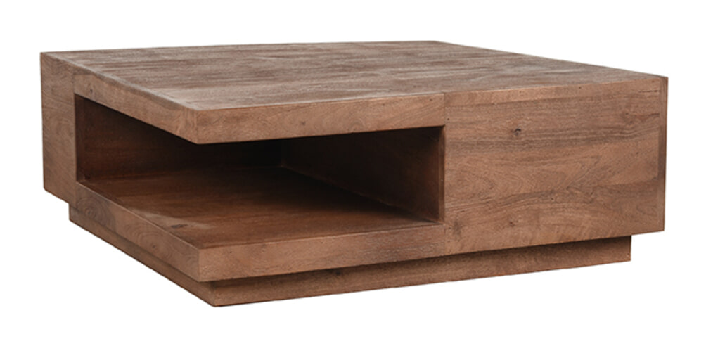 LABEL51 Vierkante Salontafel 'Square' Espresso Mangohout, 80 x 80 cm