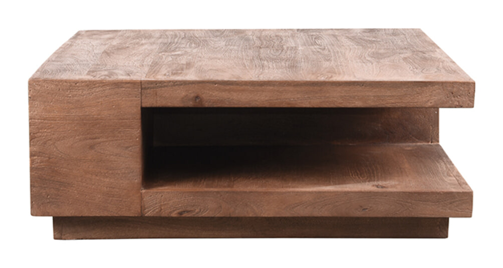 LABEL51 Vierkante Salontafel 'Square' Espresso Mangohout, 80 x 80 cm