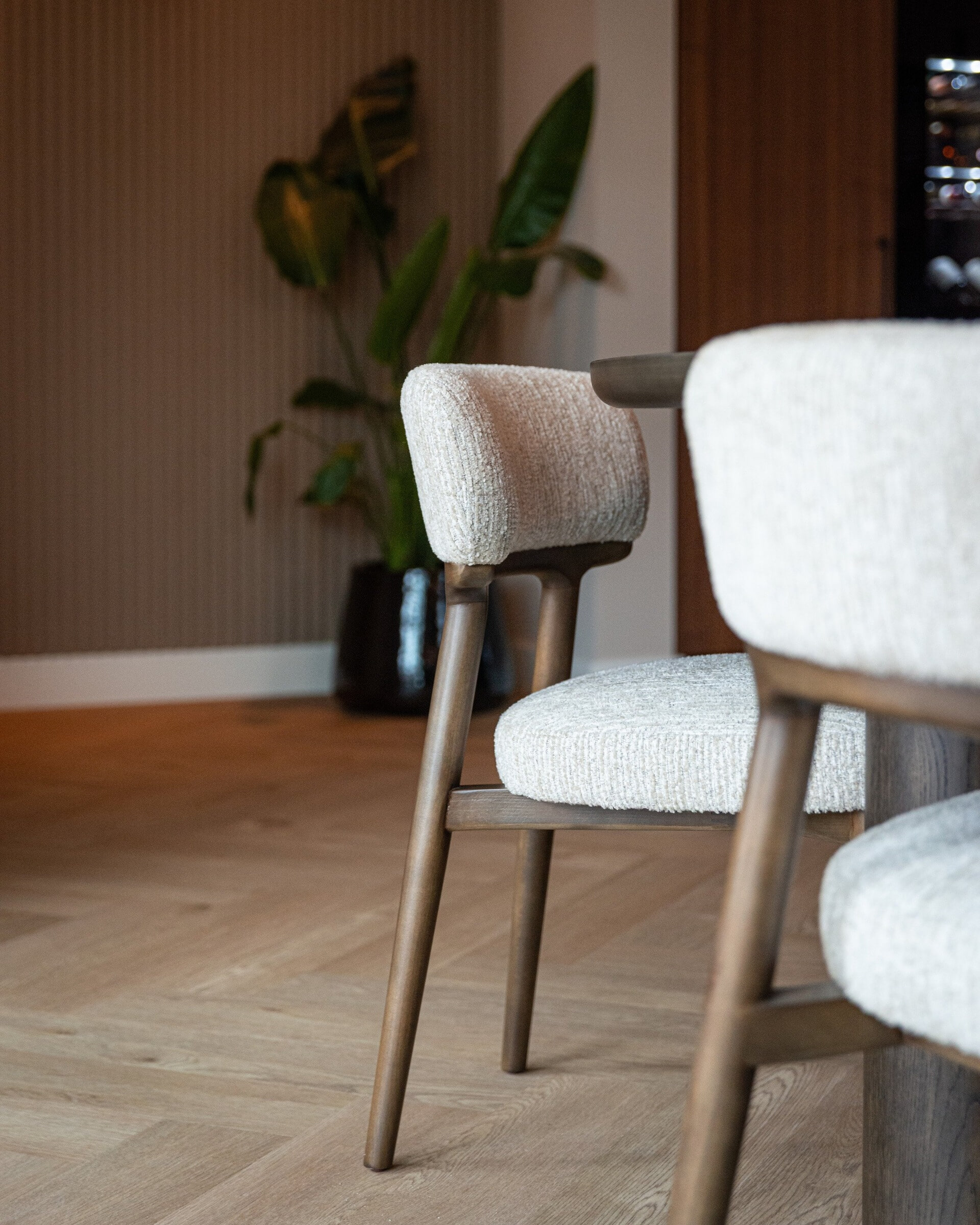 Richmond Eetkamerstoel 'Basker' Linear stof, kleur Naturel