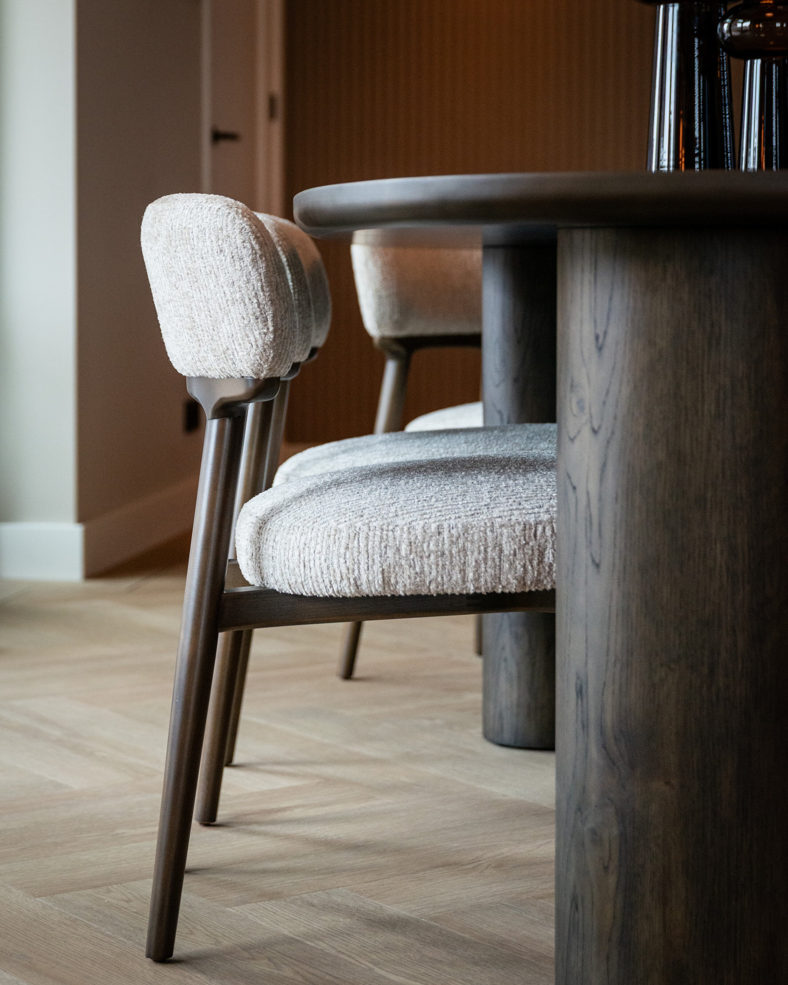 Richmond Eetkamerstoel 'Basker' Linear stof, kleur Naturel