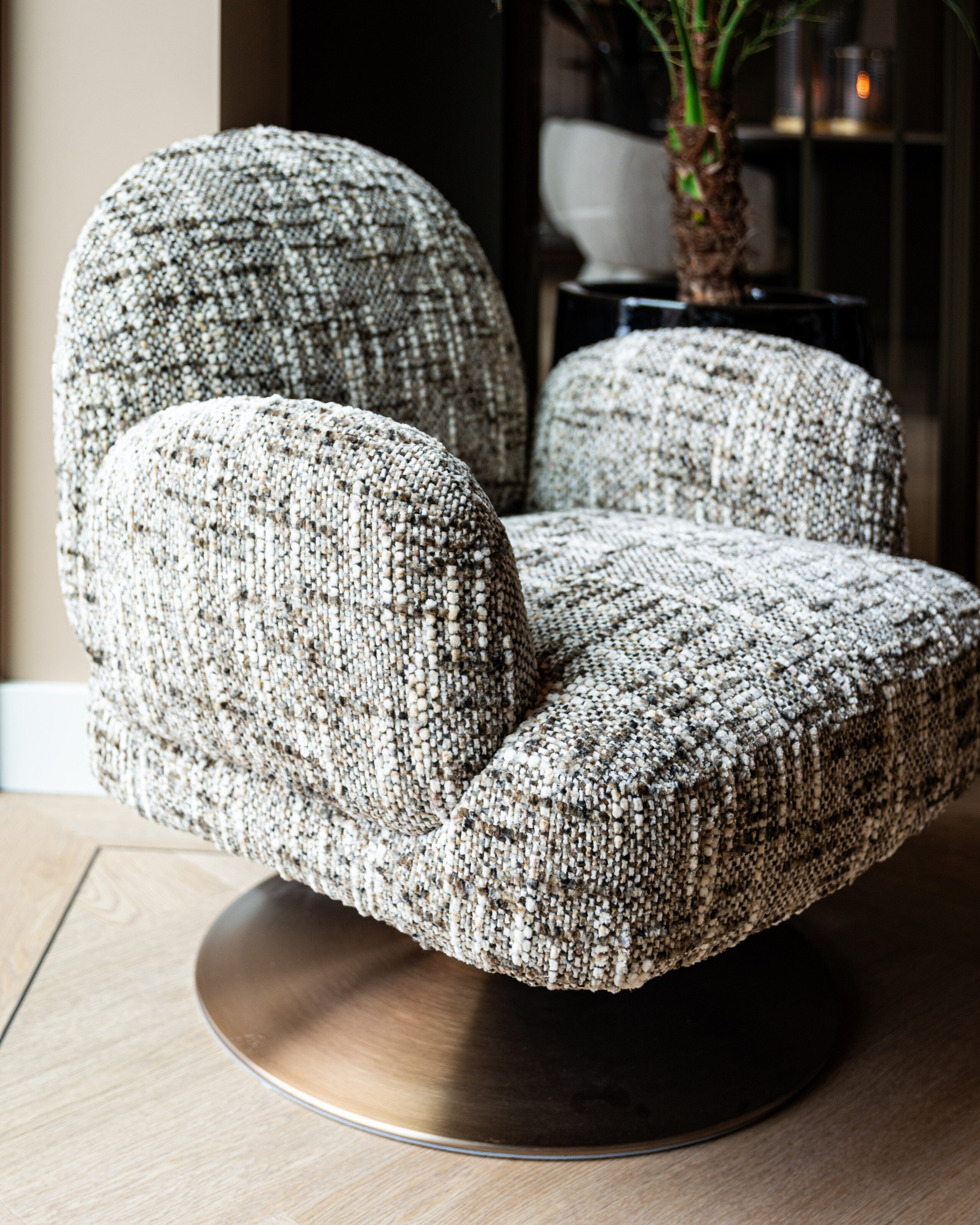 Richmond Draaifauteuil 'Kagney' Geweven stof, kleur Bruin