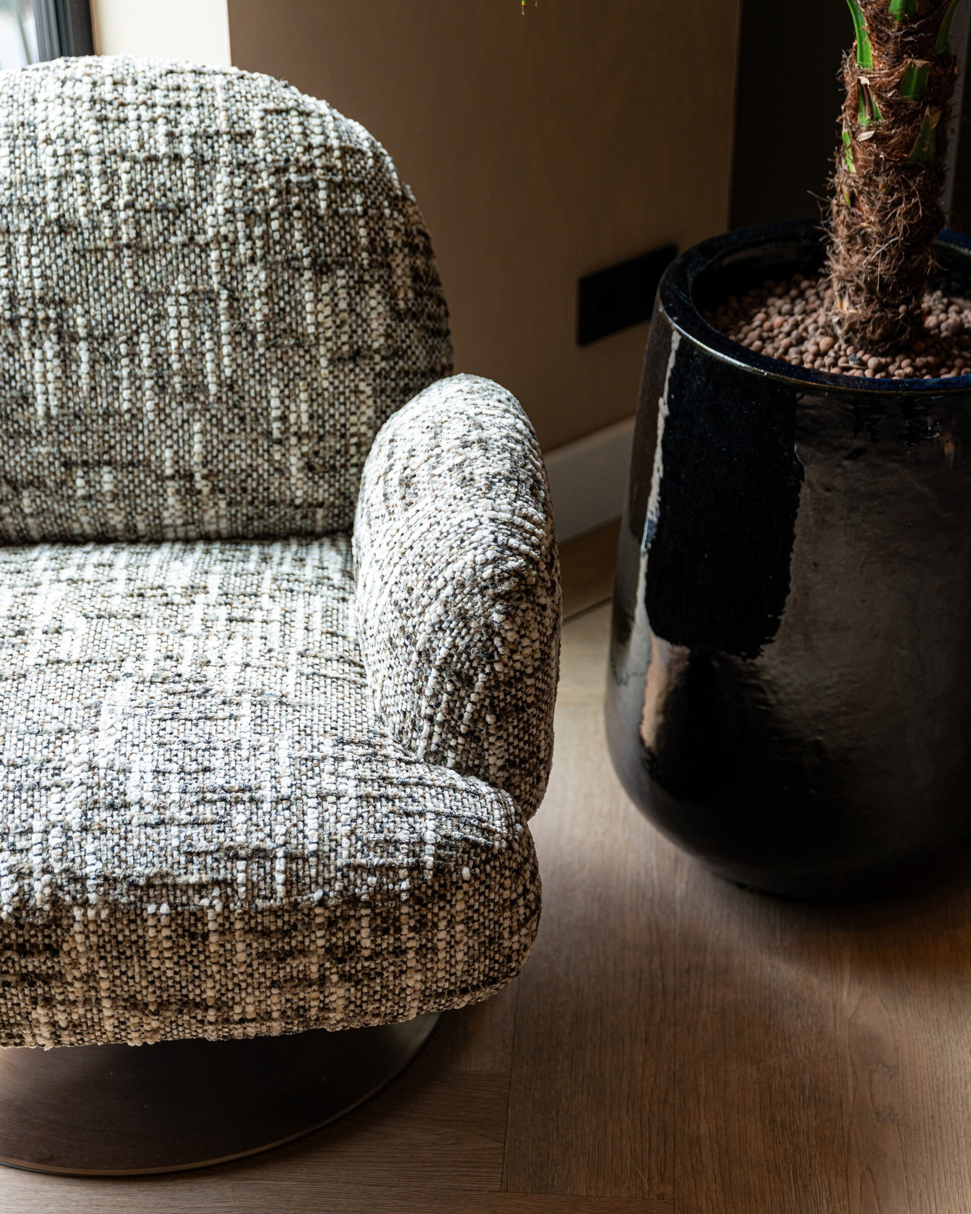 Richmond Draaifauteuil 'Kagney' Geweven stof, kleur Bruin