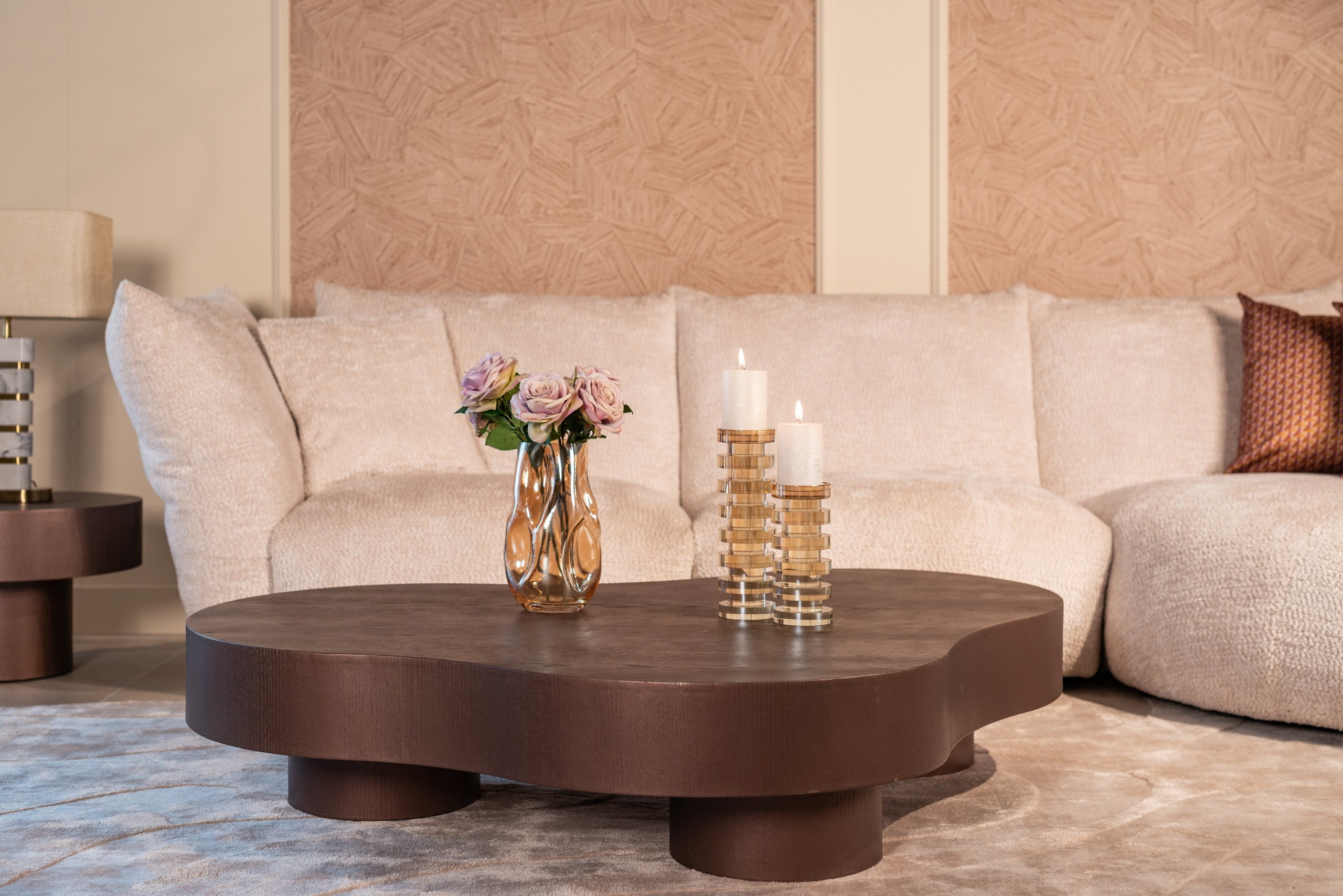 Richmond Organische Salontafel 'Bogor' Set van 2 stuks, kleur Brons