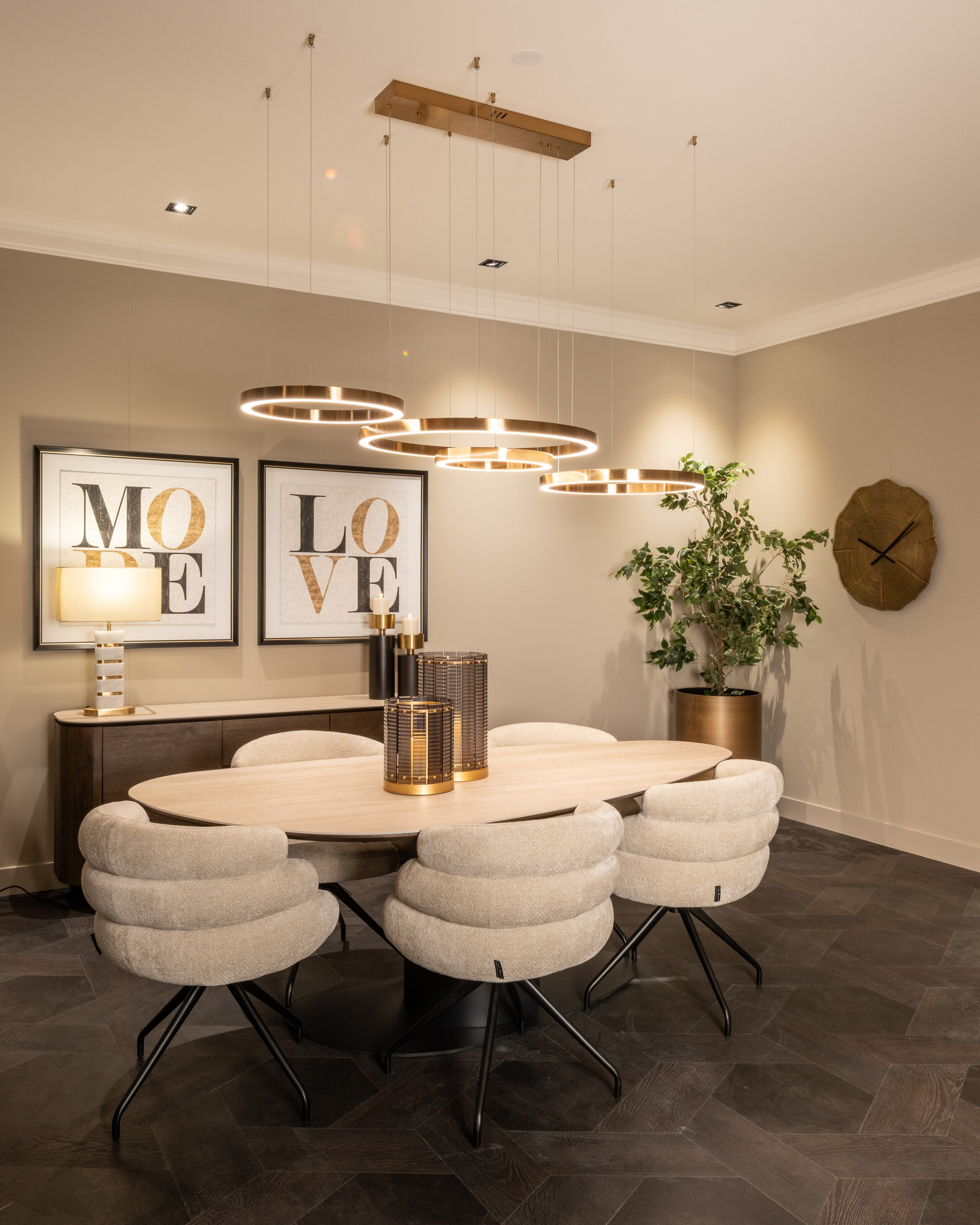 Richmond Dressoir Ritz Eiken en travertin, 180cm - Richmond