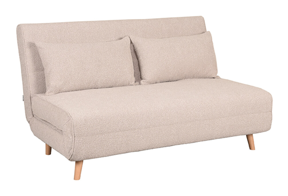 LABEL51 Slaapbank Double Met zwarte poot, Bouclé - Naturel