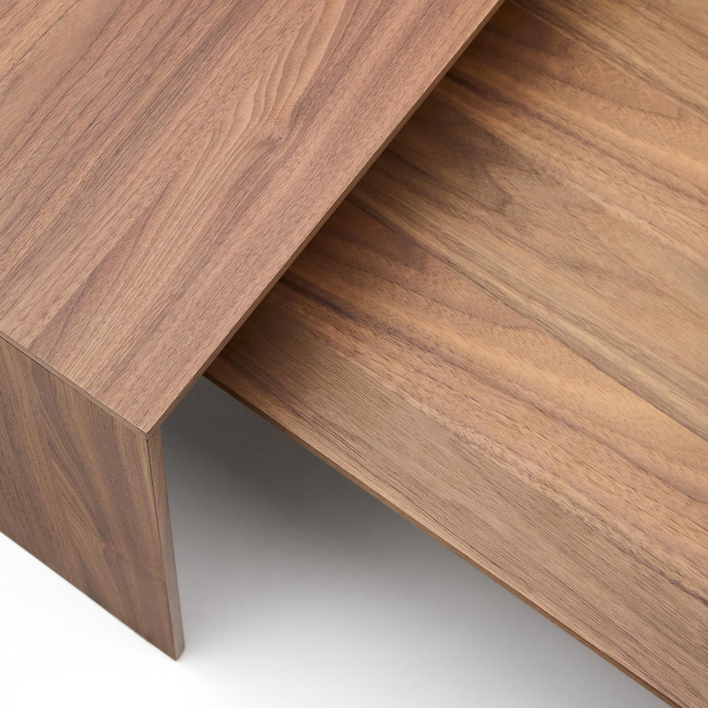Kave Home Salontafel 'Litto' Walnoot, 140 x 70cm, kleur Bruin