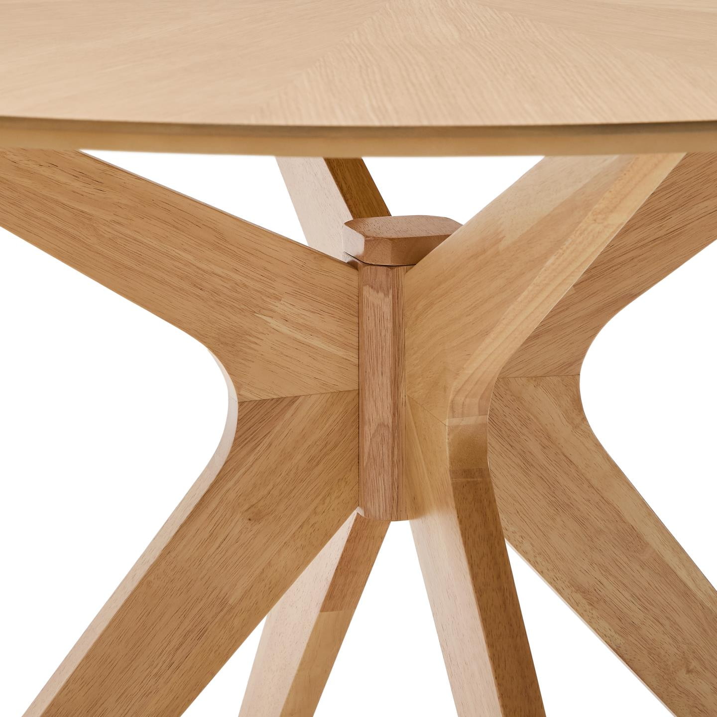 Kave Home Ronde Eettafel 'Naanim' Eiken en rubberhout, 120cm