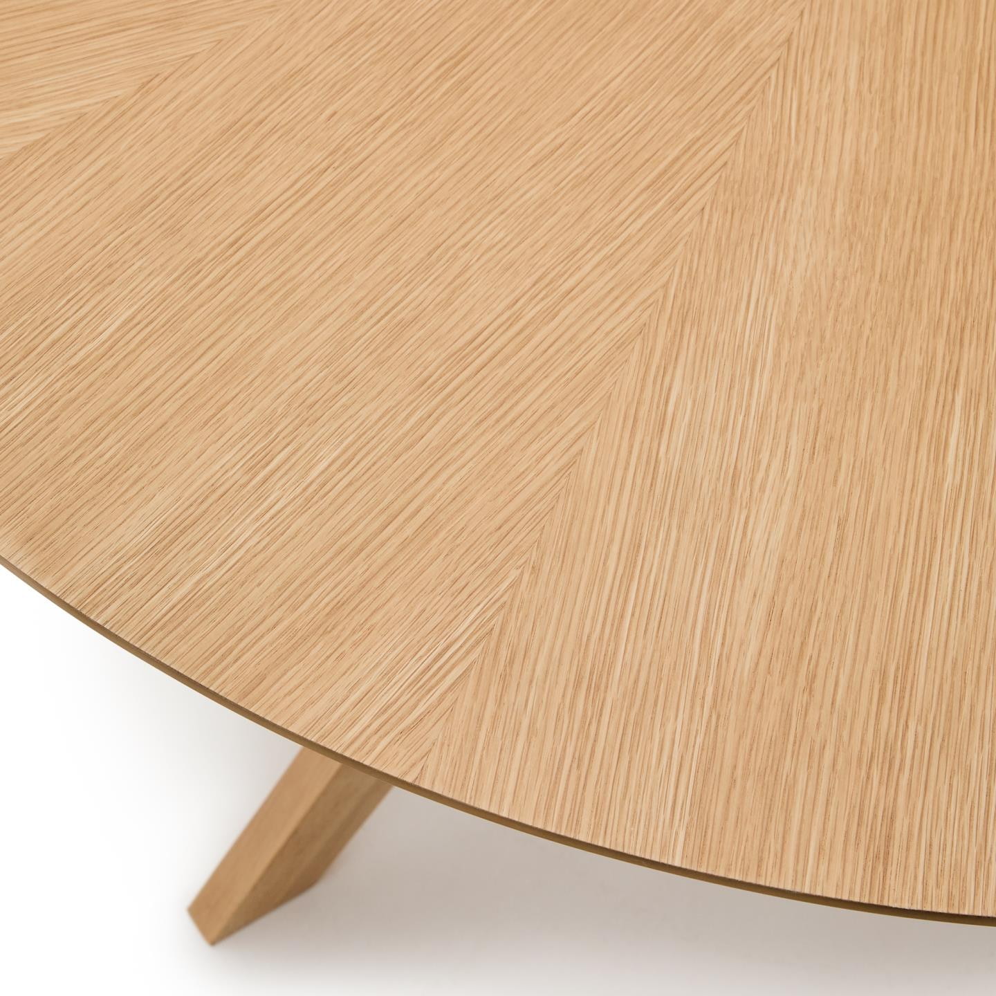 Kave Home Ronde Eettafel 'Naanim' Eiken en rubberhout, 120cm