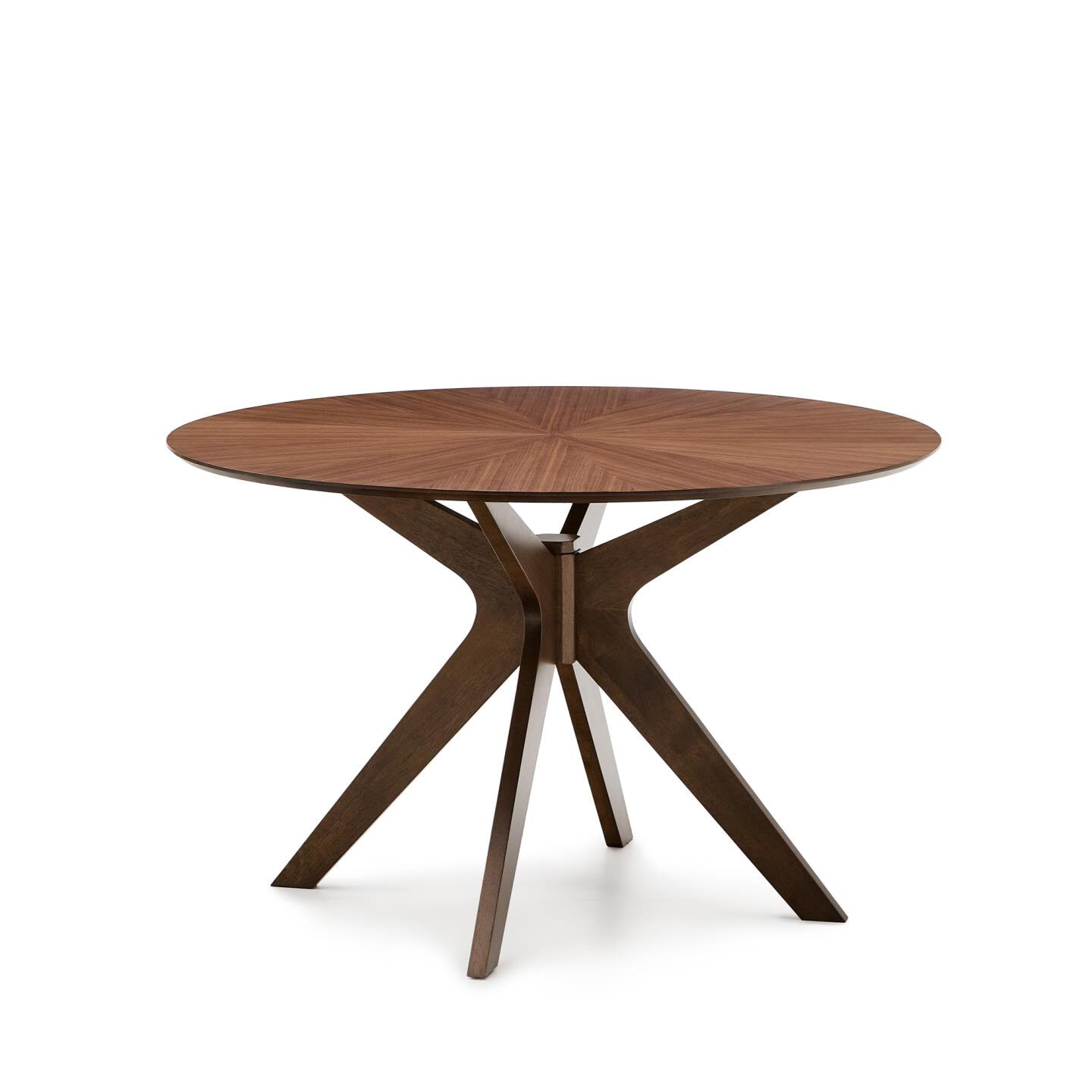 Kave Home Ronde Eettafel Naanim Walnoot en rubberhout, 120cm