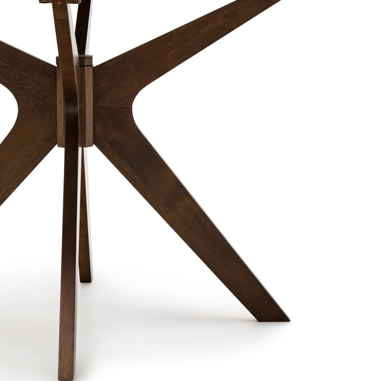 Kave Home Ronde Eettafel 'Naanim' Walnoot en rubberhout, 120cm