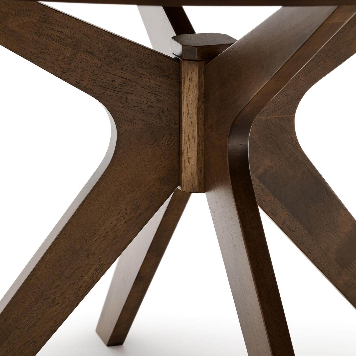 Kave Home Ronde Eettafel 'Naanim' Walnoot en rubberhout, 120cm