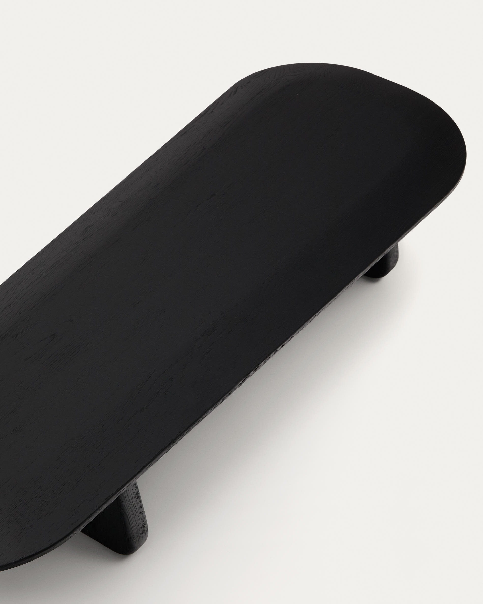 Kave Home Organische Salontafel 'Pirita' Eikenhout, 146 x 64cm, kleur Zwart