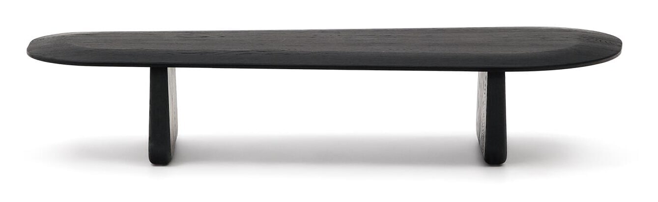 Kave Home Organische Salontafel 'Pirita' Eikenhout, 146 x 64cm, kleur Zwart
