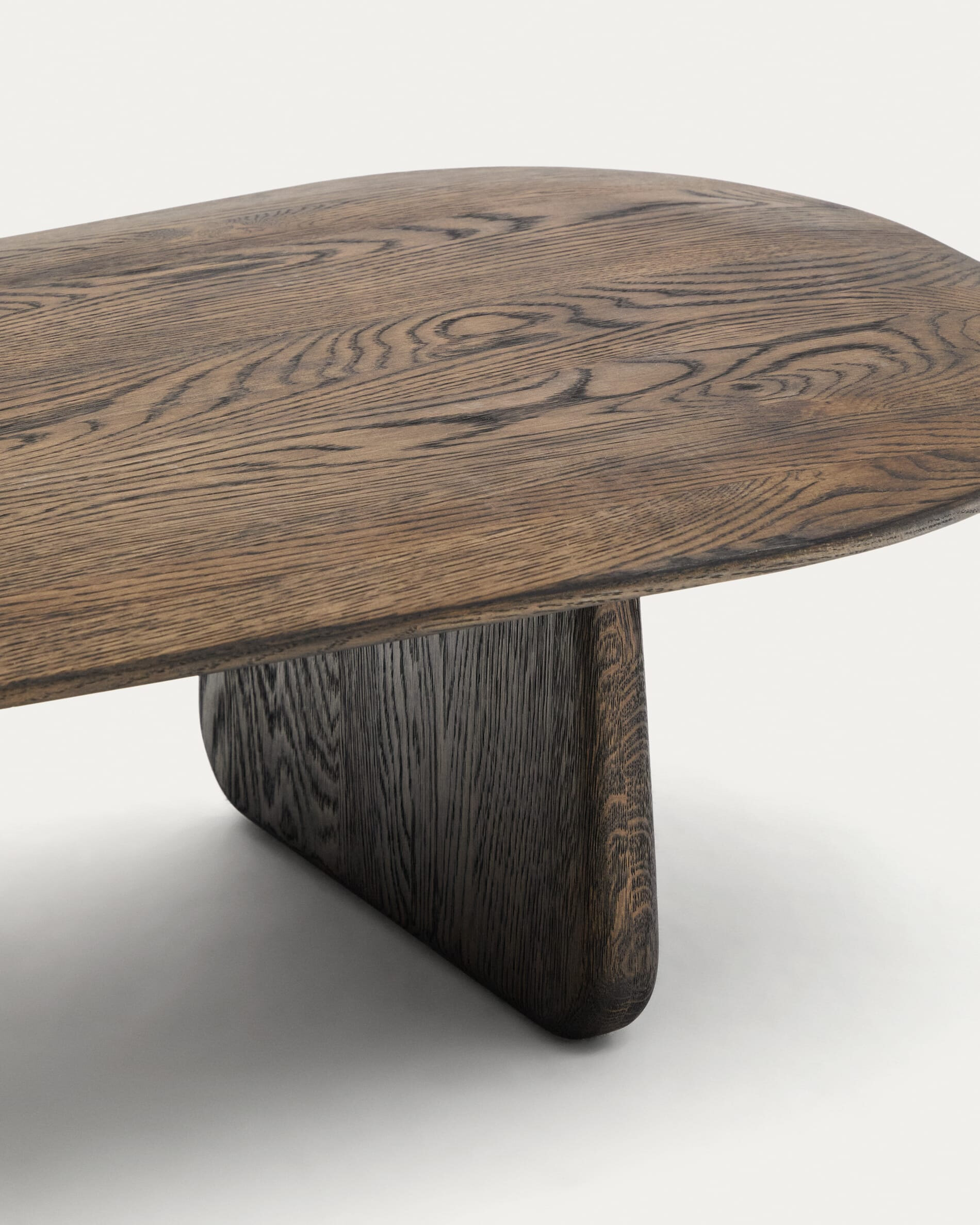 Kave Home Organische Salontafel 'Pirita' Eikenhout, 146 x 64cm, kleur Bruin