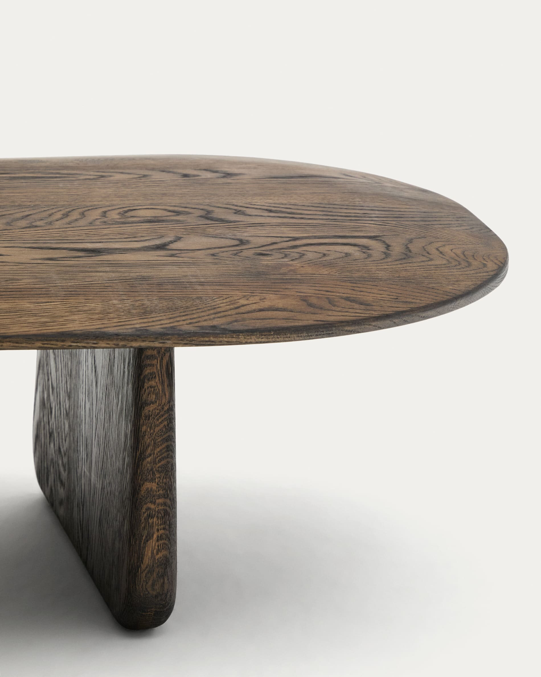 Kave Home Organische Salontafel 'Pirita' Eikenhout, 146 x 64cm, kleur Bruin