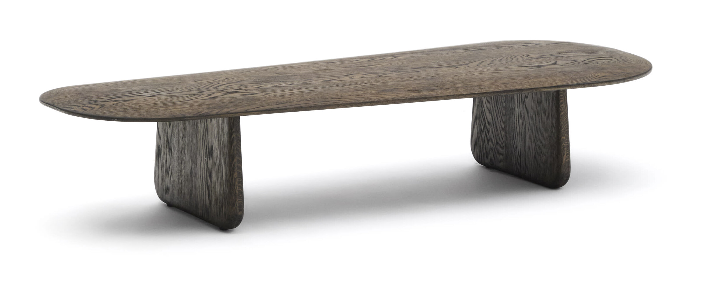 Kave Home Organische Salontafel 'Pirita' Eikenhout, 146 x 64cm, kleur Bruin