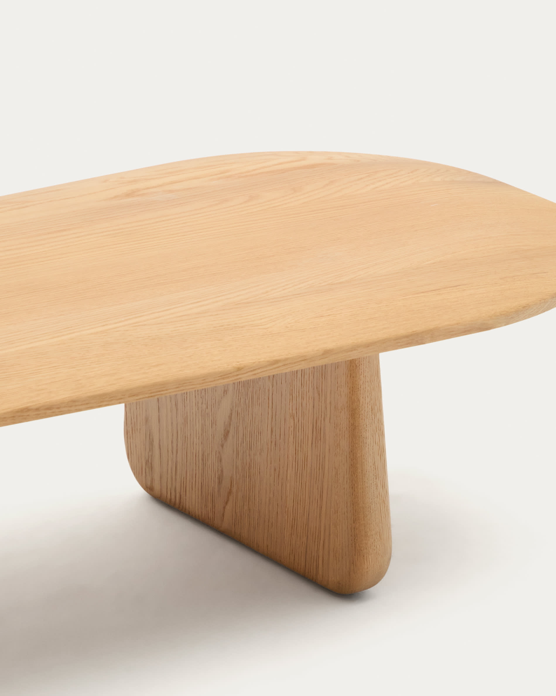 Kave Home Organische Salontafel 'Pirita' Eikenhout, 146 x 64cm, kleur Naturel
