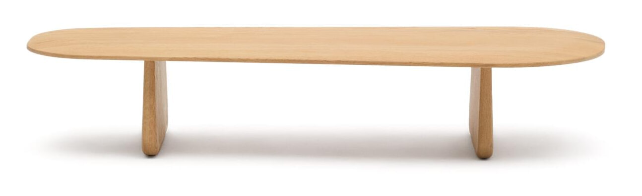 Kave Home Organische Salontafel 'Pirita' Eikenhout, 146 x 64cm, kleur Naturel