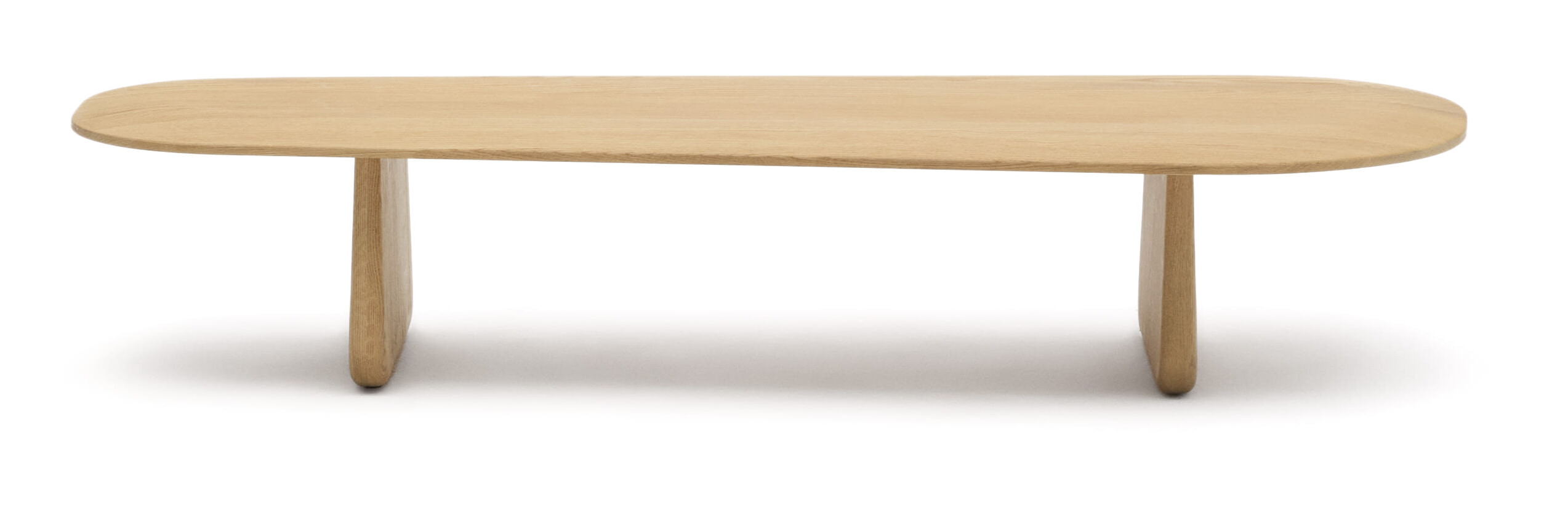 Kave Home Organische Salontafel 'Pirita' Eikenhout, 146 x 64cm, kleur Naturel