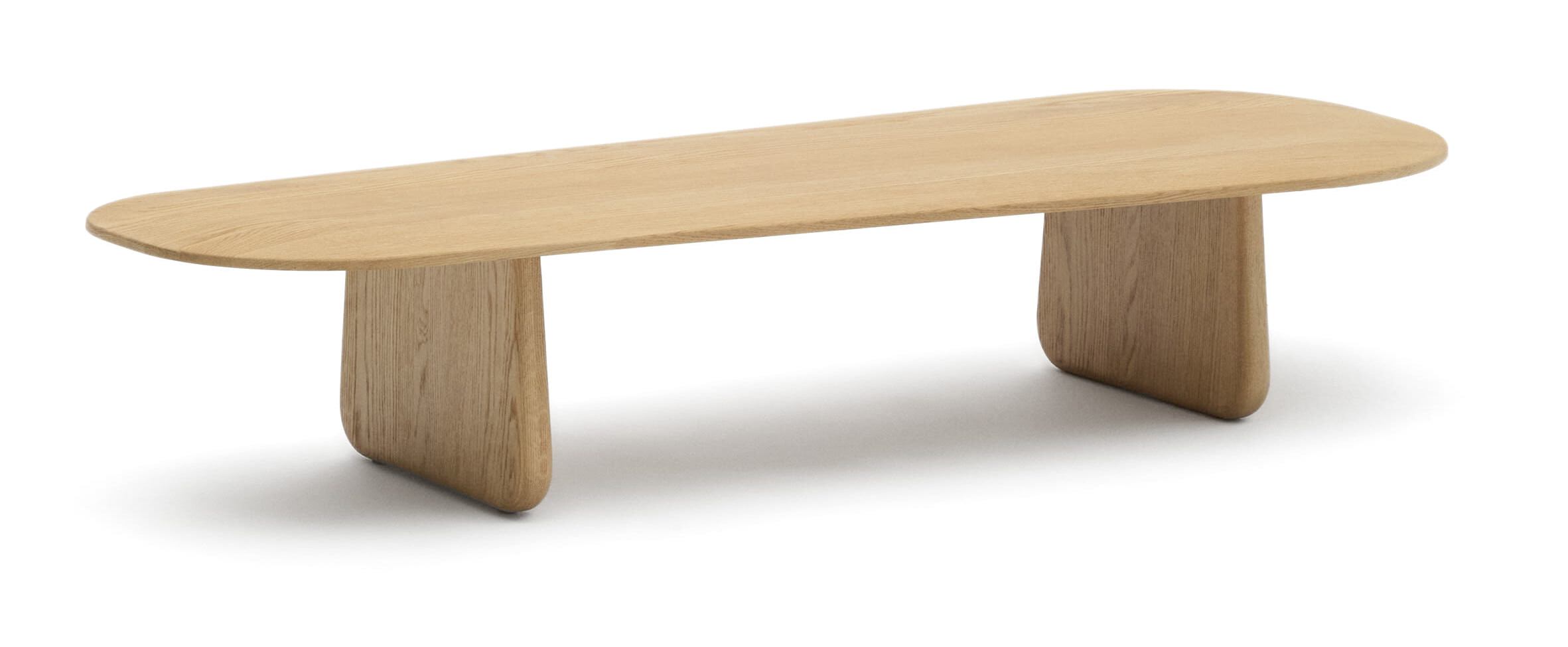 Kave Home Organische Salontafel 'Pirita' Eikenhout, 146 x 64cm, kleur Naturel