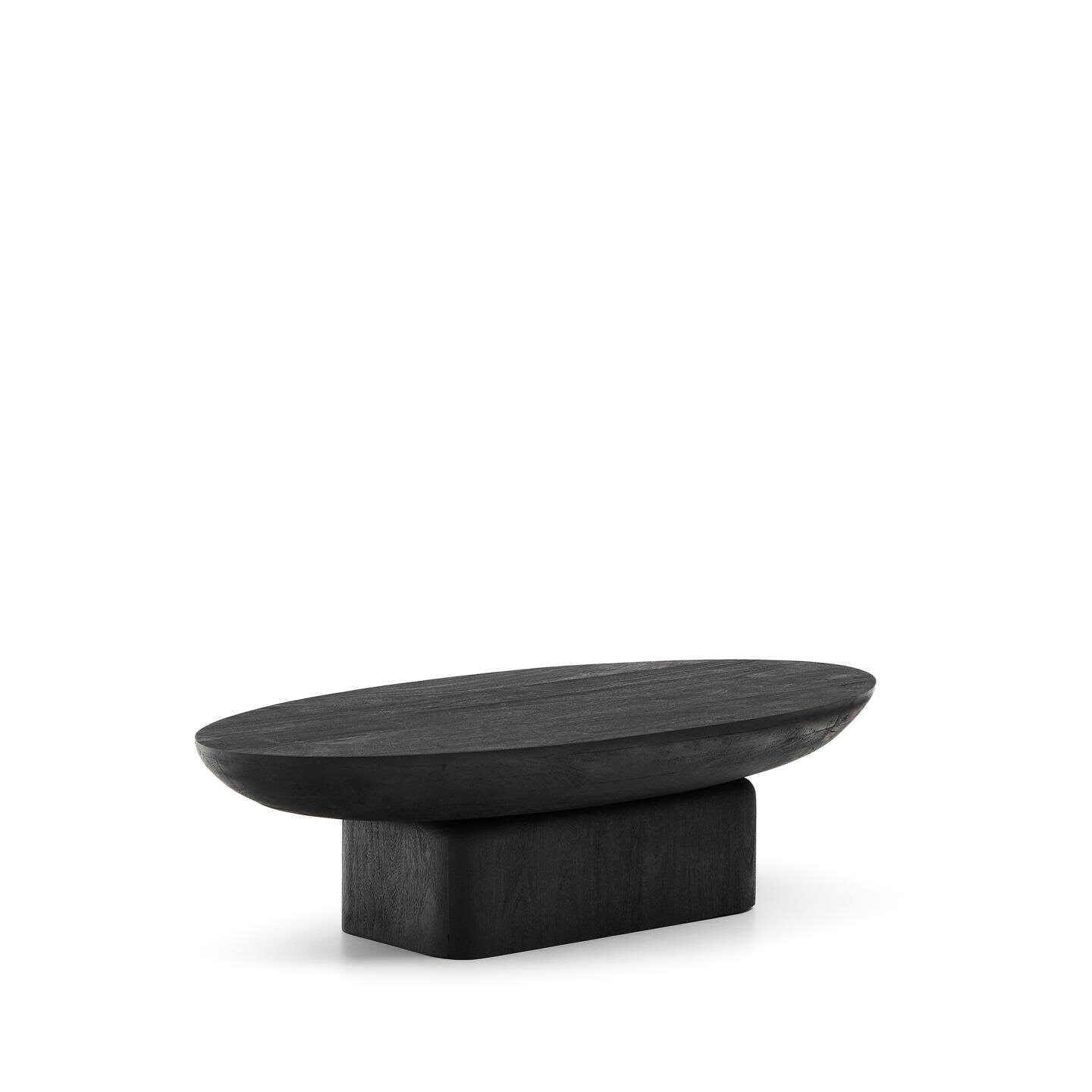 Kave Home Ovale Salontafel Ovak Acaciahout, 140 x 70cm - Zwart