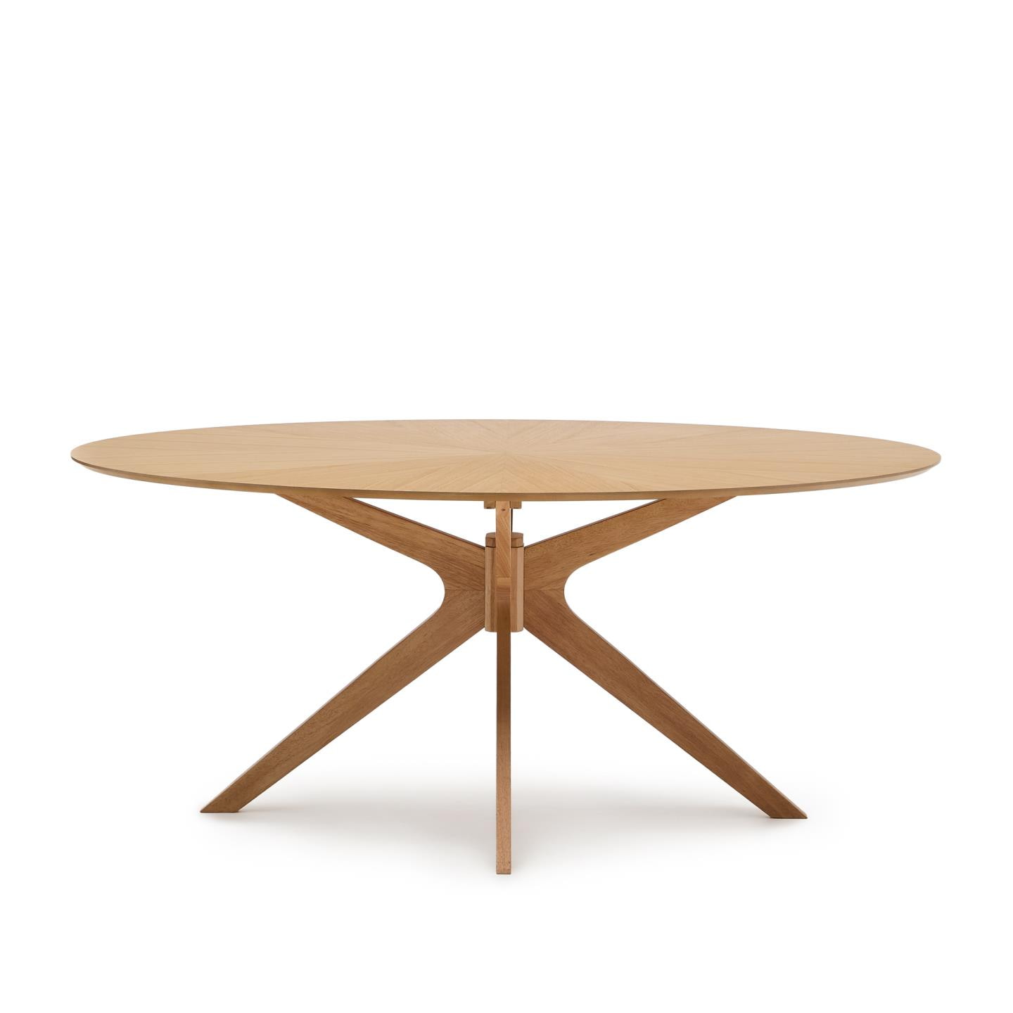 Kave Home Ovale Eettafel 'Naanim' Eiken en rubberhout, 180 x 110cm