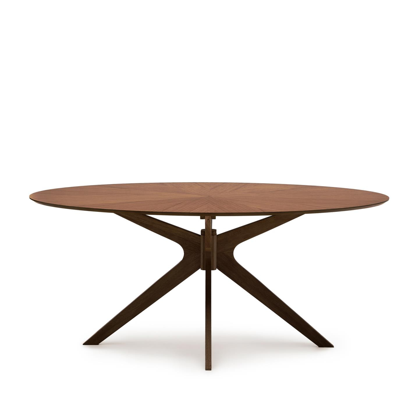 Kave Home Ovale Eettafel 'Naanim' Walnoot en rubberhout, 180 x 110cm