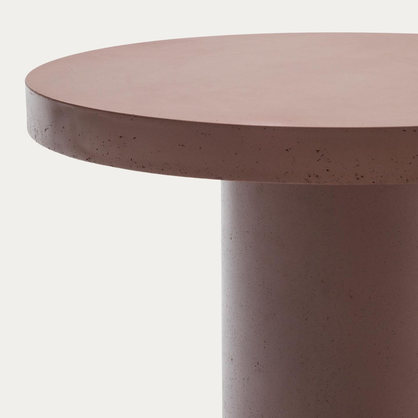 Kave Home Ronde Bistrotafel 'Aiguablava' Beton, 90cm, kleur Terracotta
