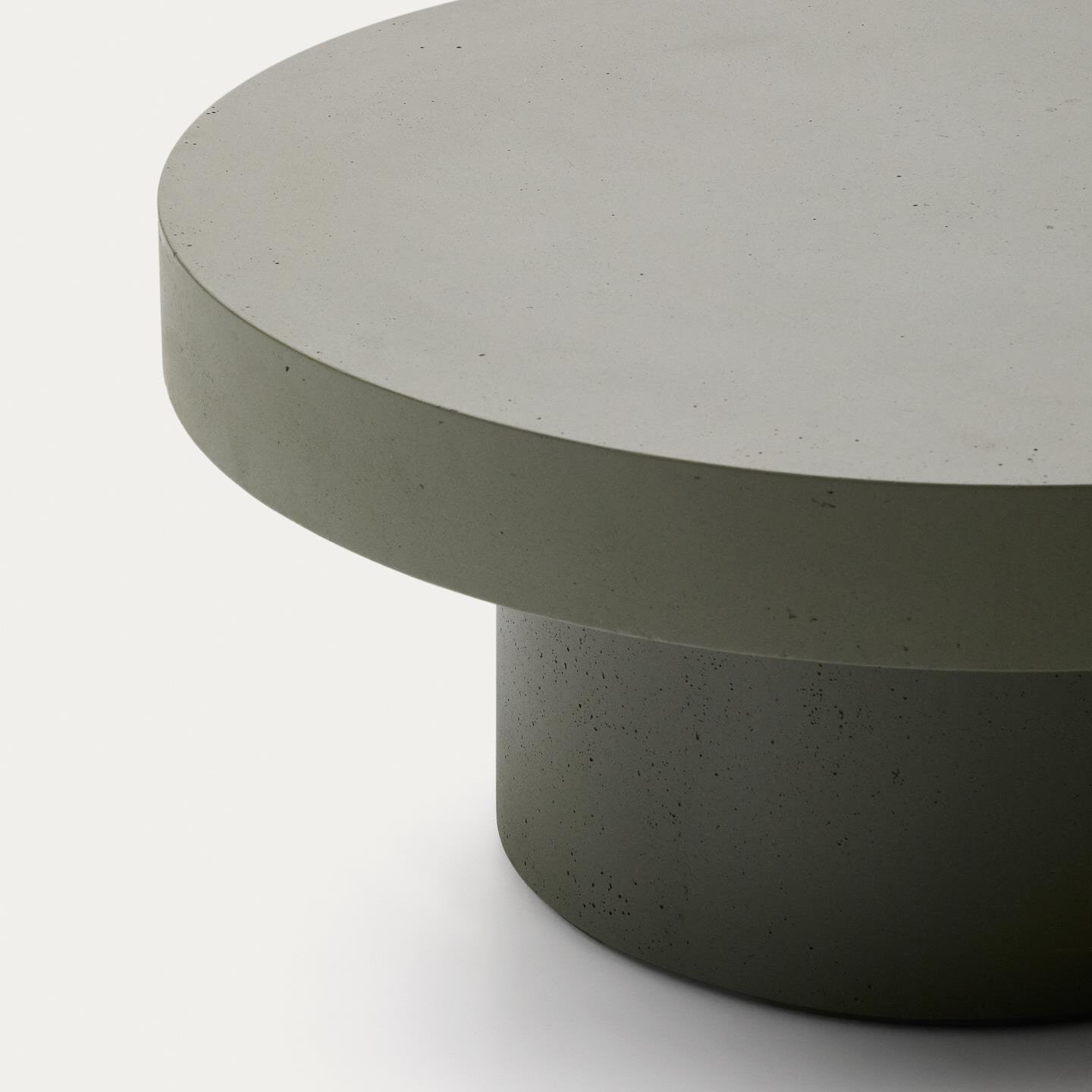 Kave Home Ronde Salontafel 'Aiguablava' Beton, 90cm, kleur Donkergroen