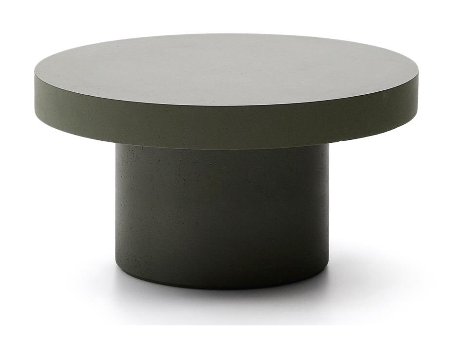 Kave Home Ronde Salontafel 'Aiguablava' Beton, 90cm, kleur Donkergroen