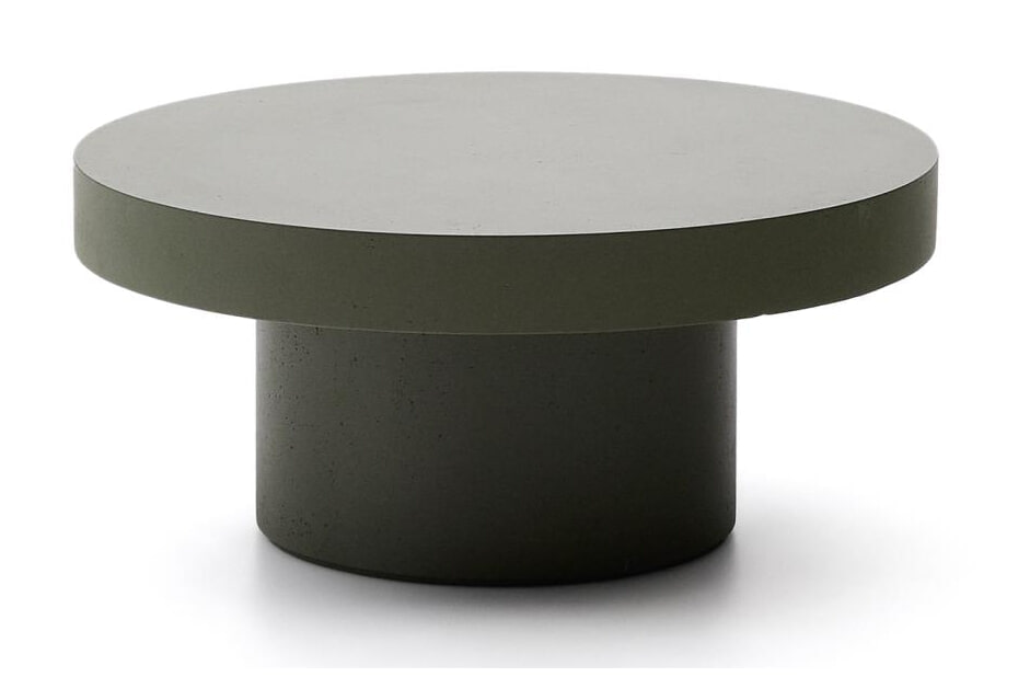 Kave Home Ronde Salontafel 'Aiguablava' Beton, kleur Donkergroen