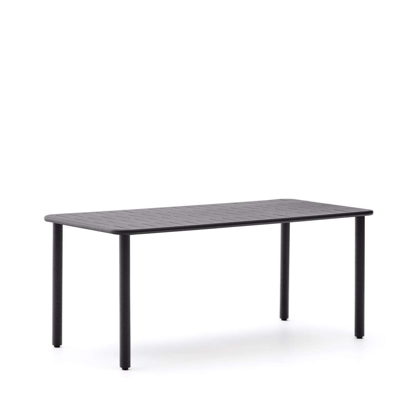 Kave Home Tuintafel Brai Staal, 180 x 90cm - Donkergrijs