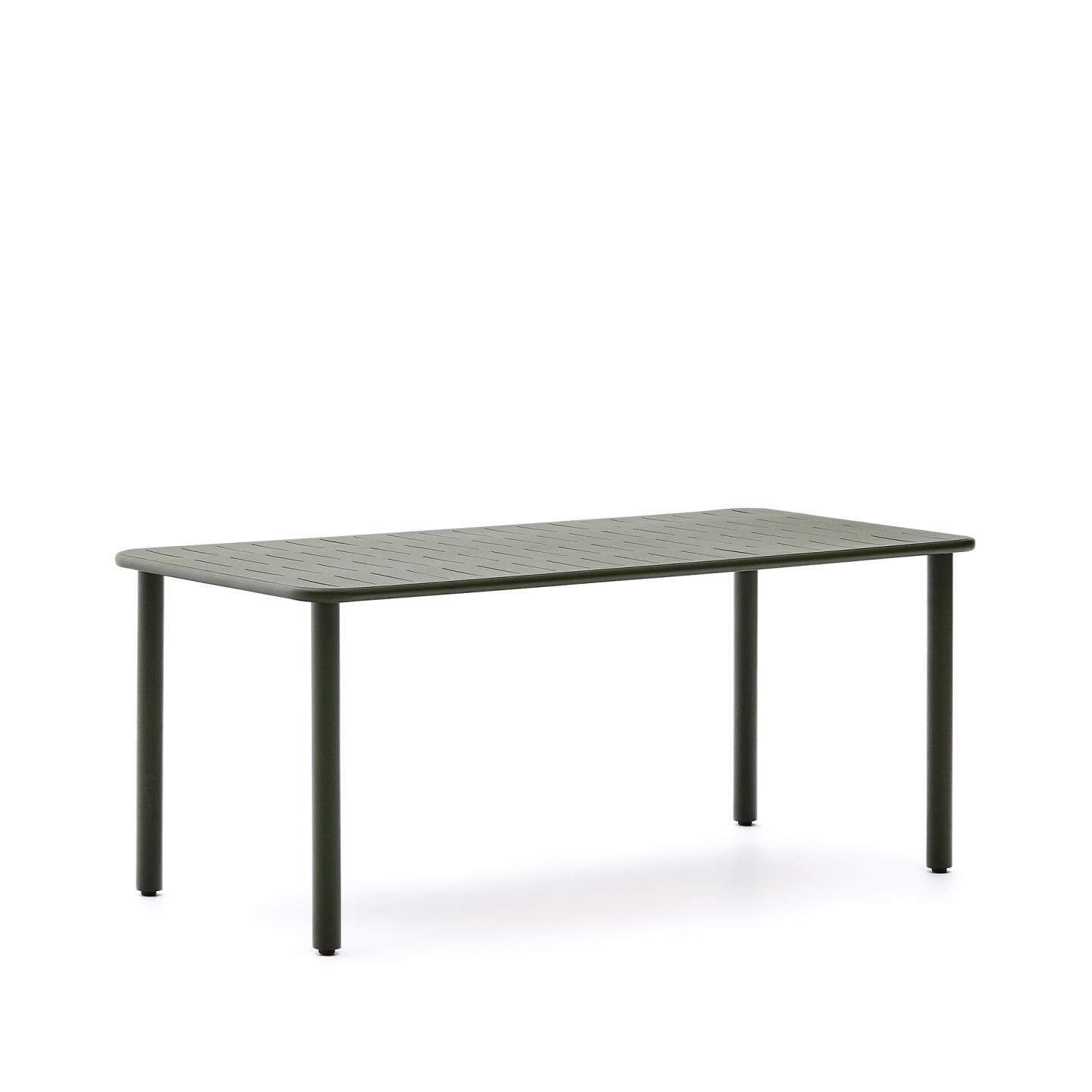 Kave Home Tuintafel Brai Staal, 180 x 90cm - Donkergroen