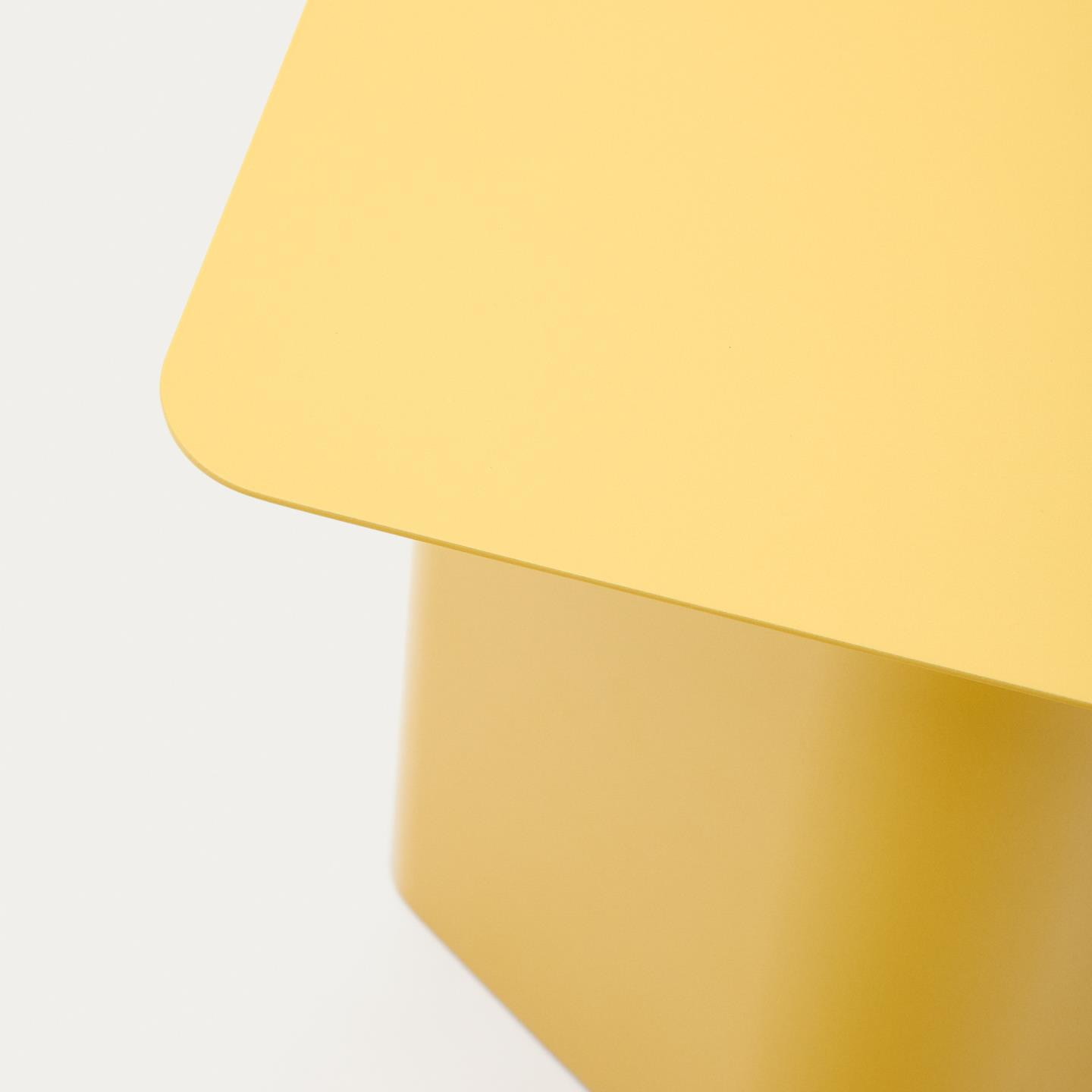 Kave Home Vierkante Bijzettafel 'Arvin' 42 x 42cm, kleur Geel