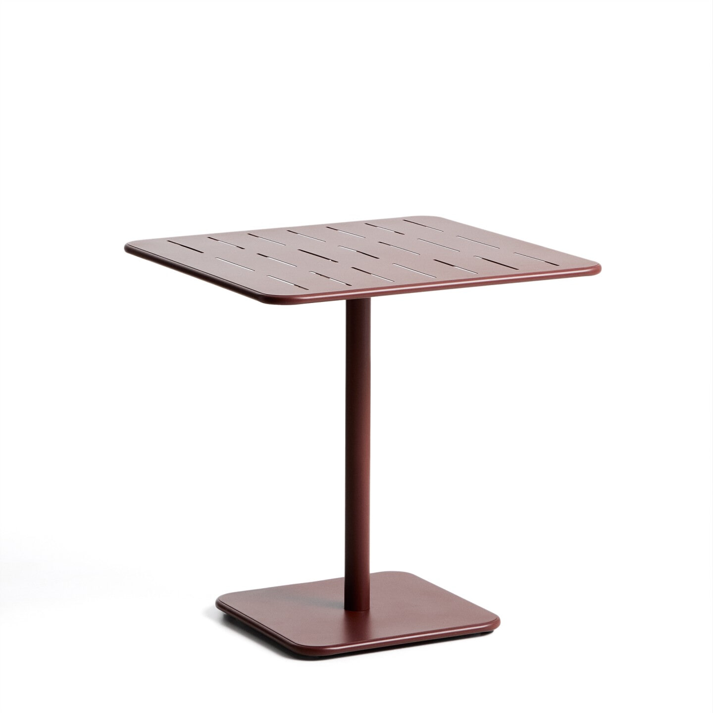 Kave Home Bistrotafel 'Brai' Staal, 70 x 70cm, kleur Donkerrood