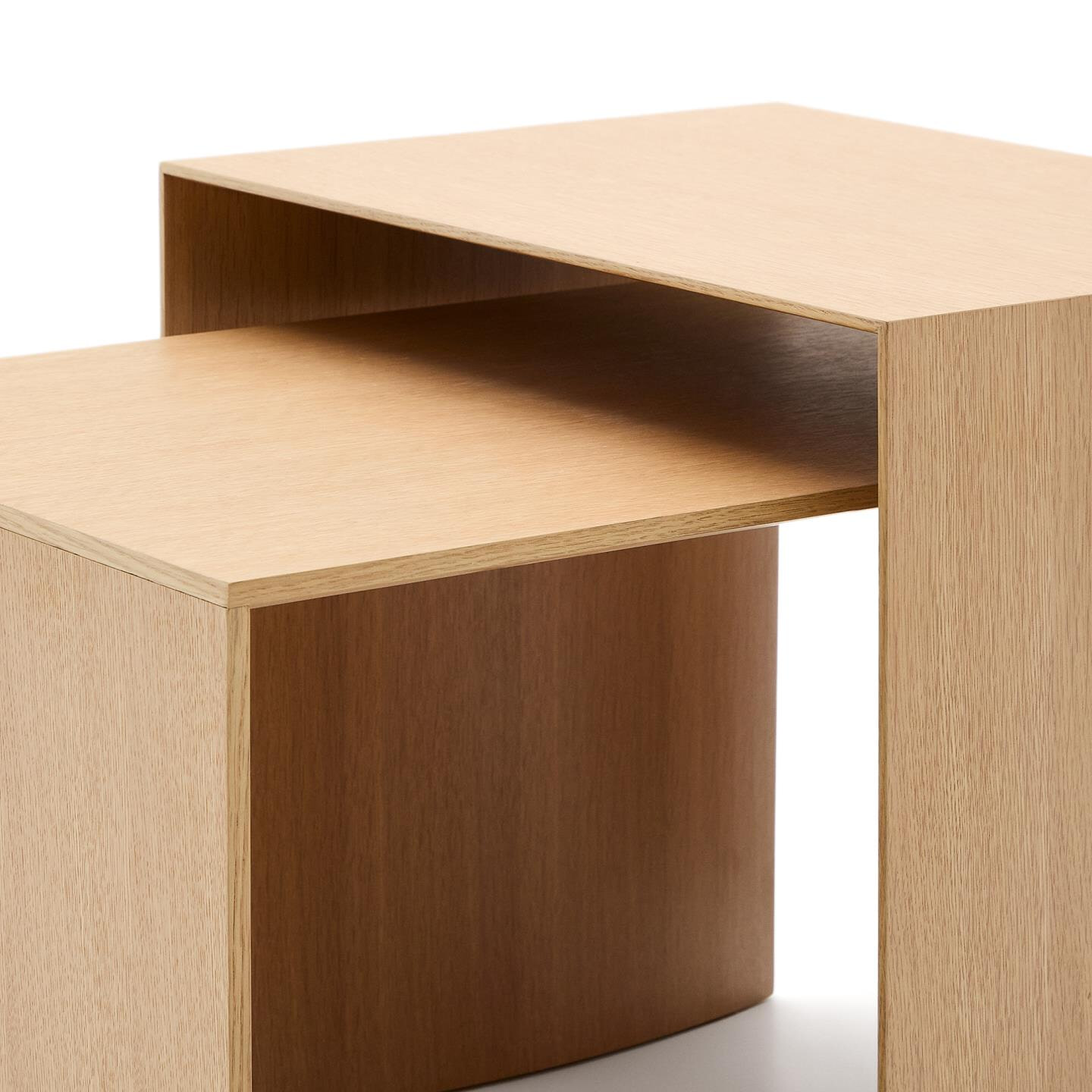 Kave Home Bijzettafel 'Litto' Eiken, 55 x 40cm, kleur Naturel