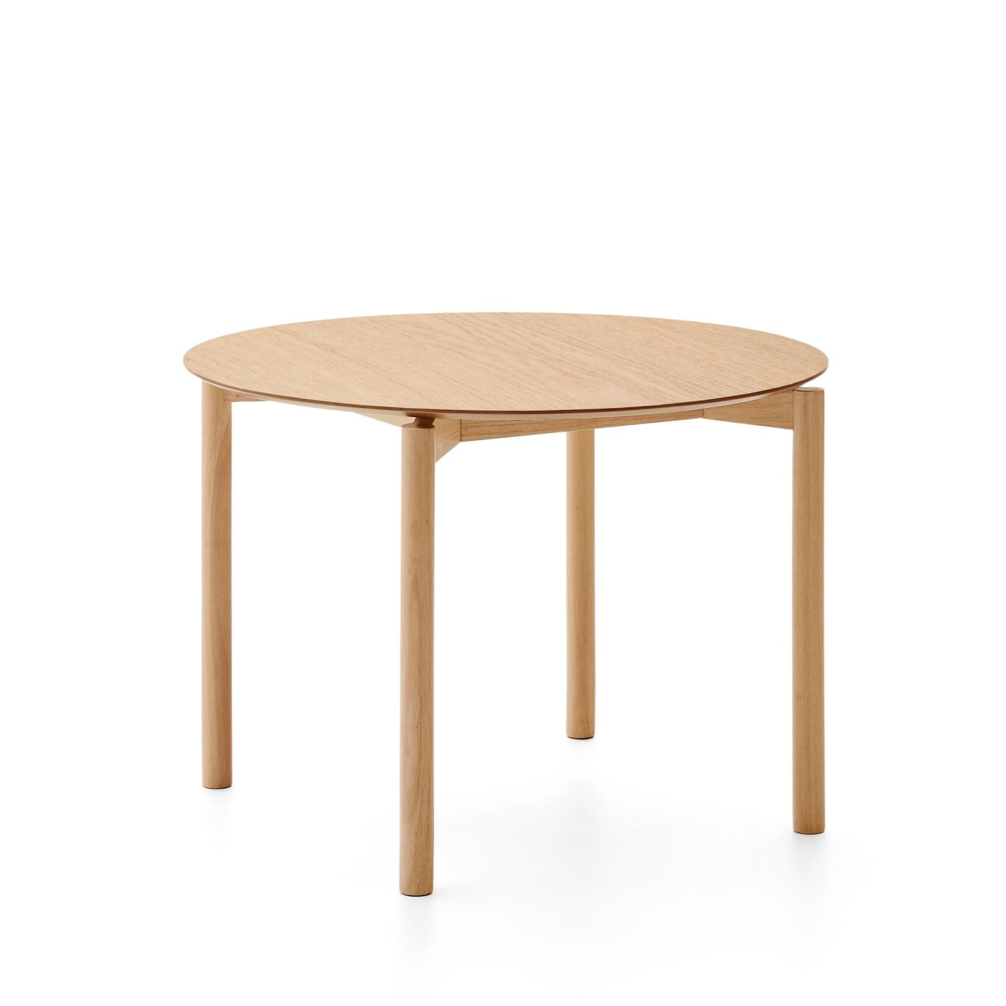 Kave Home Ronde Eettafel 'Indara' Essen en rubberhout, 110cm