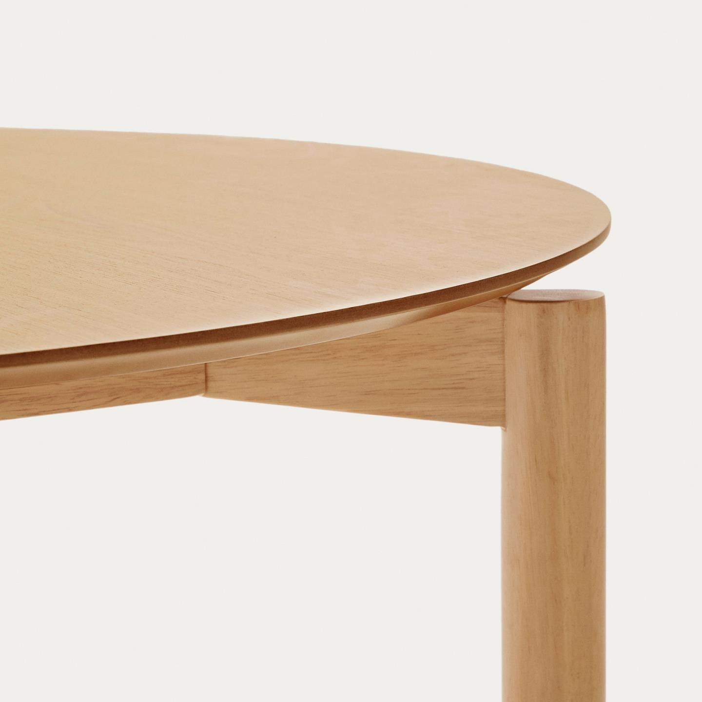 Kave Home Ronde Eettafel 'Indara' Essen en rubberhout, 110cm