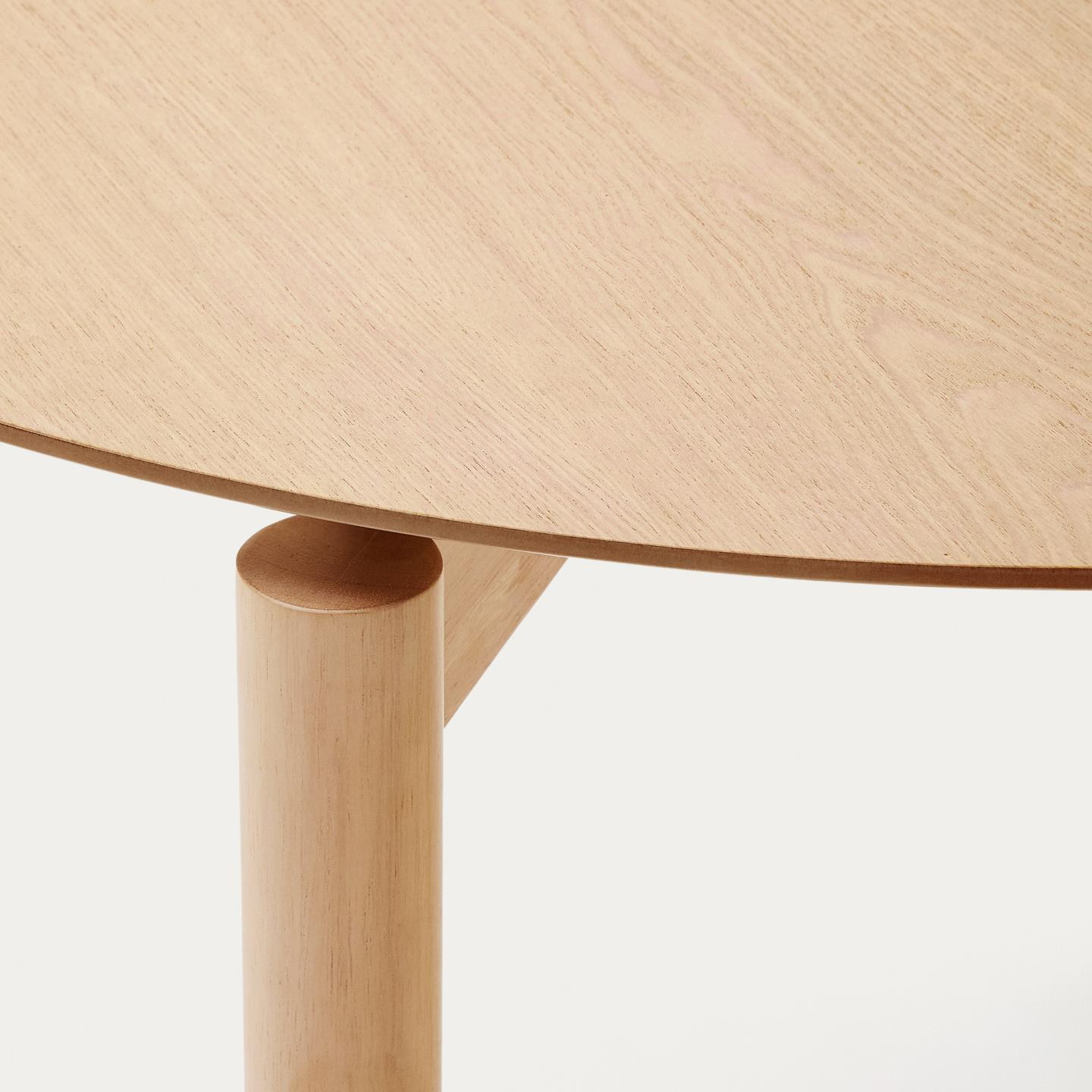 Kave Home Ronde Eettafel 'Indara' Essen en rubberhout, 110cm