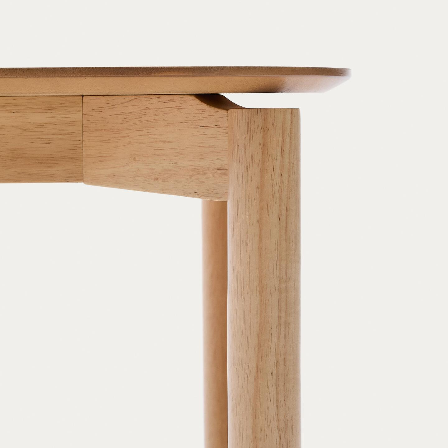 Kave Home Eettafel 'Indara' Essen en rubberhout, 100 x 100cm