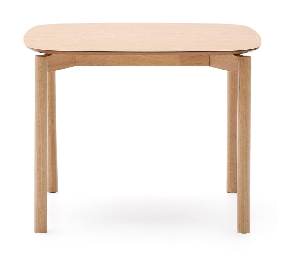 Kave Home Eettafel 'Indara' Essen en rubberhout, 100 x 100cm
